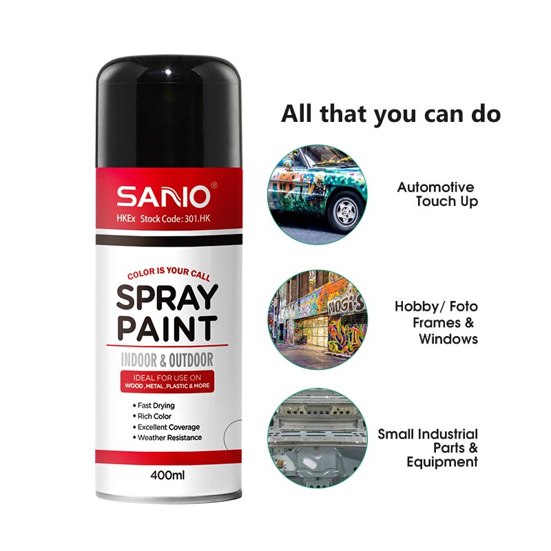 SANVO 400ml Acrylic High Gloss Color Aerosol Spray Paint